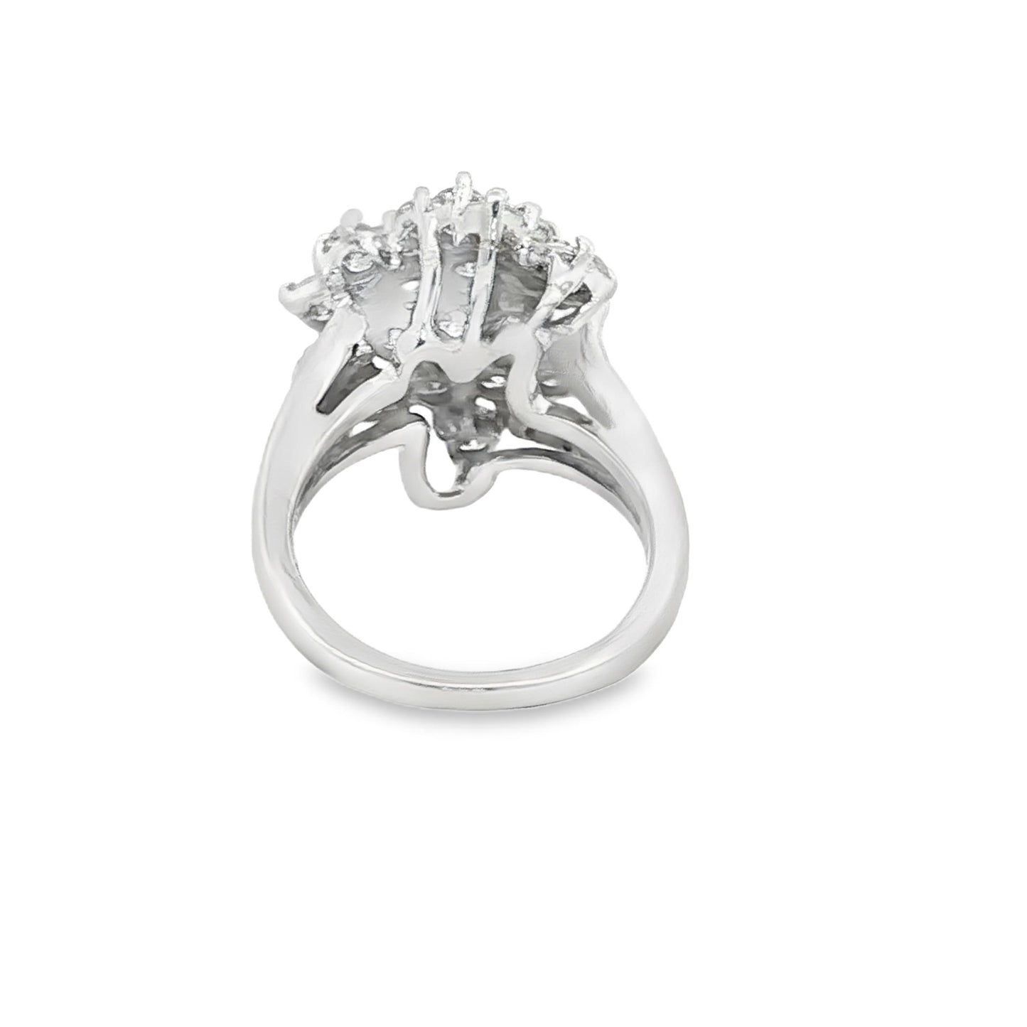 2.5 carat total weight natural diamond cluster dinner ring