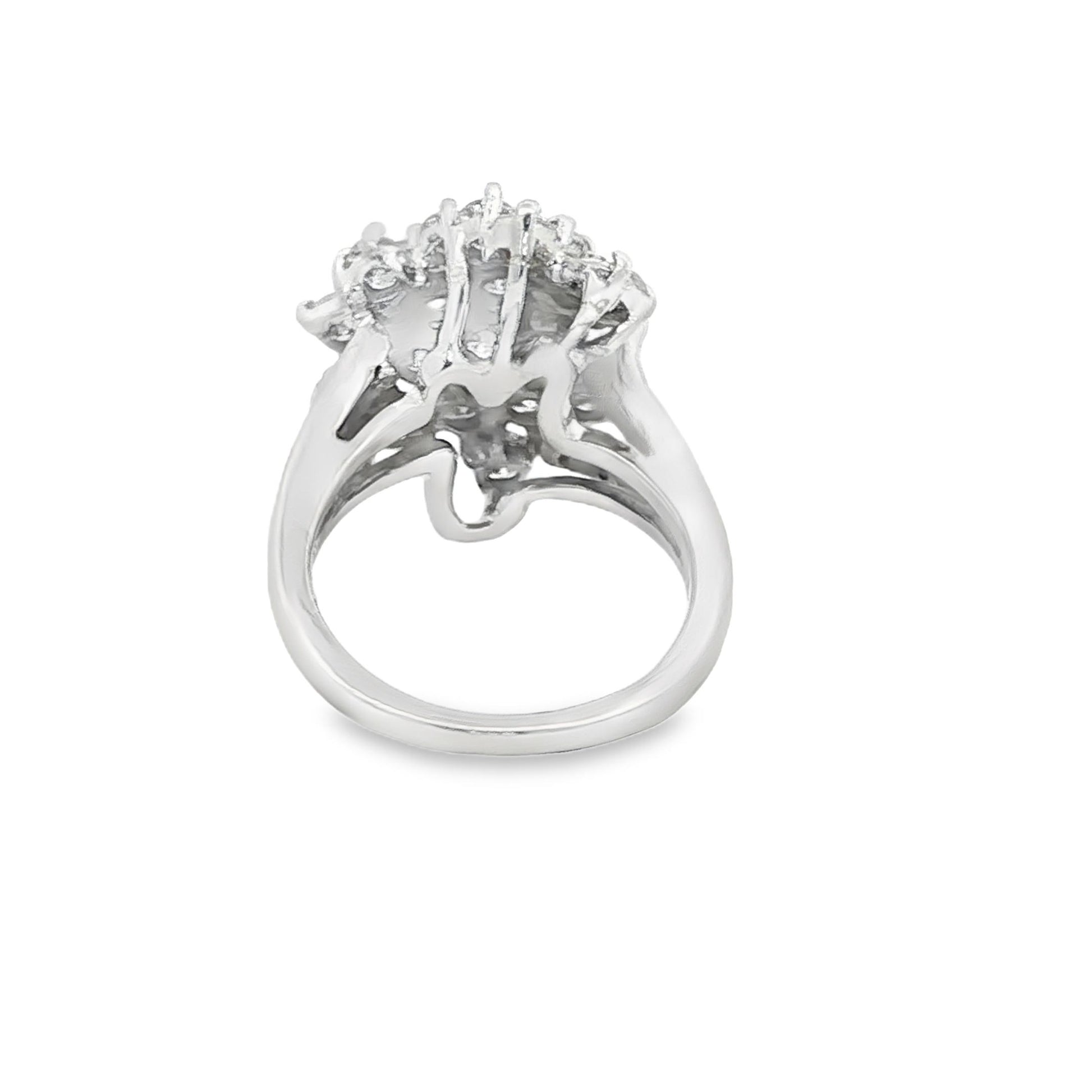 2.5 carat total weight natural diamond cluster dinner ring