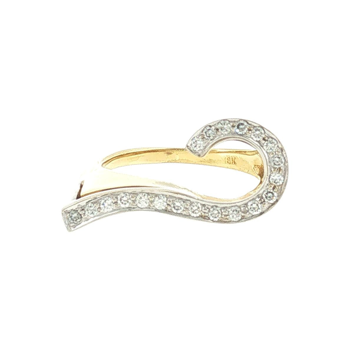 Late 20th-Century 18 Karat Two Tone Diamond Question Mark Ring