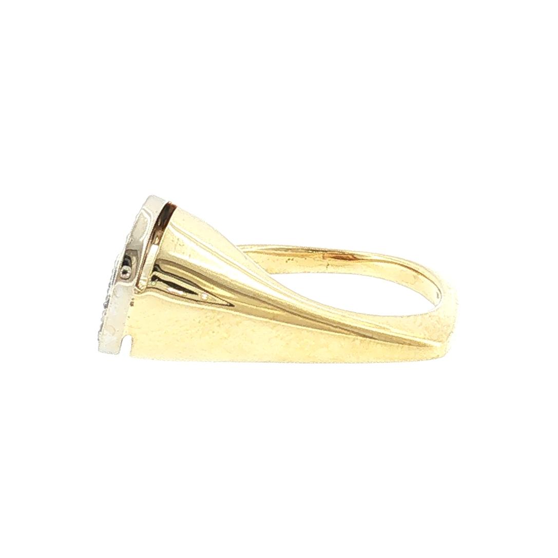 Late 20th-Century 18 Karat Two Tone Diamond Question Mark Ring