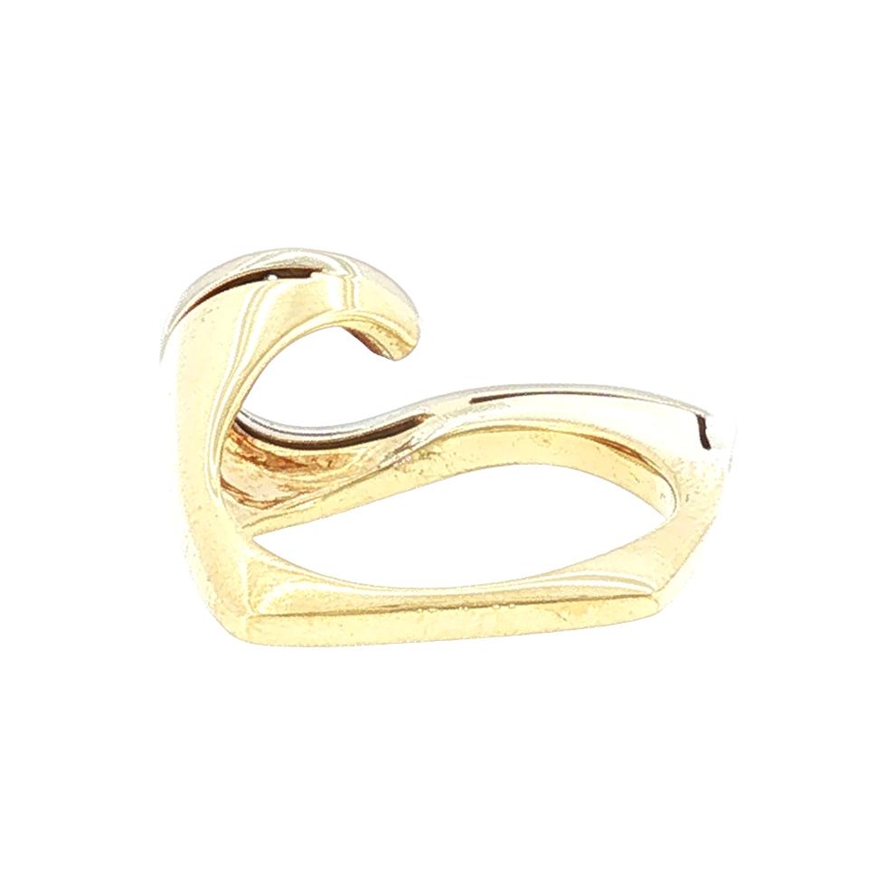 Late 20th-Century 18 Karat Two Tone Diamond Question Mark Ring
