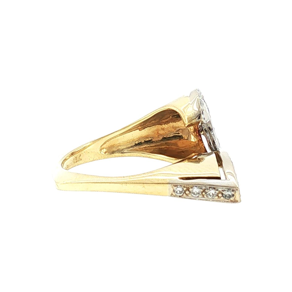 Late 20th-Century 18 Karat Two Tone Diamond Question Mark Ring
