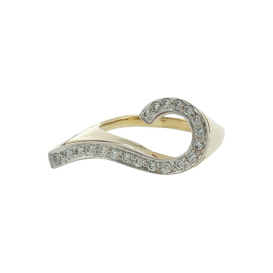 Late 20th-Century 18 Karat Two Tone Diamond Question Mark Ring