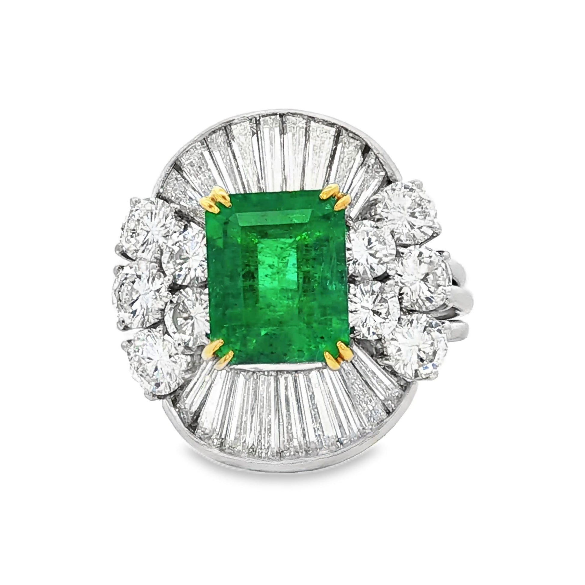 Columbian emerald and diamond dinner ring