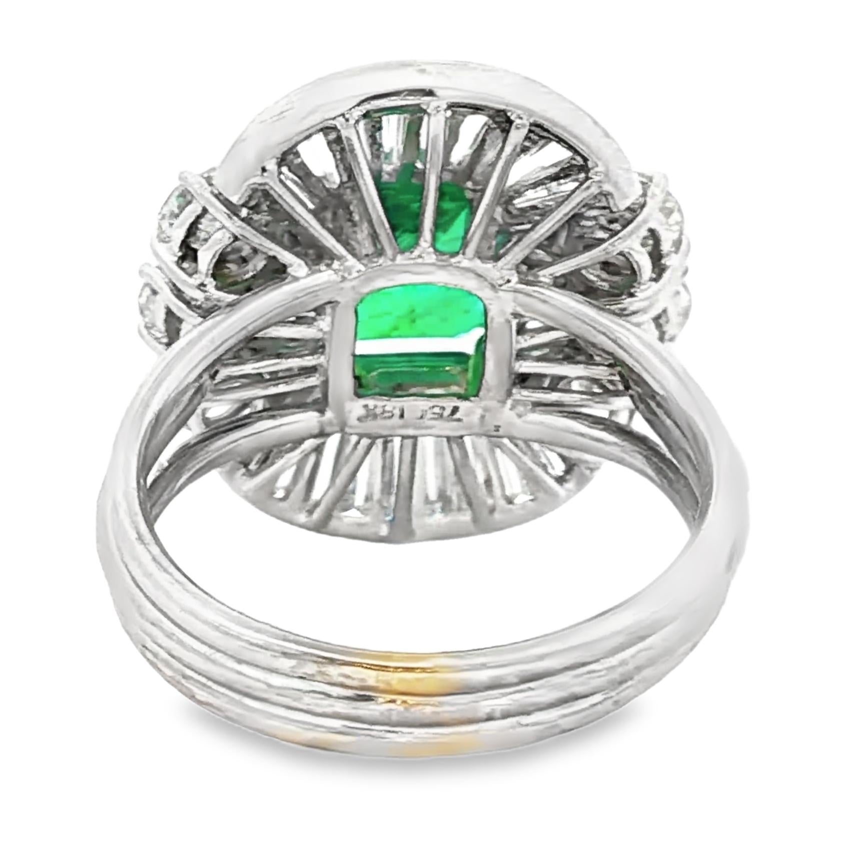 Columbian emerald and diamond dinner ring