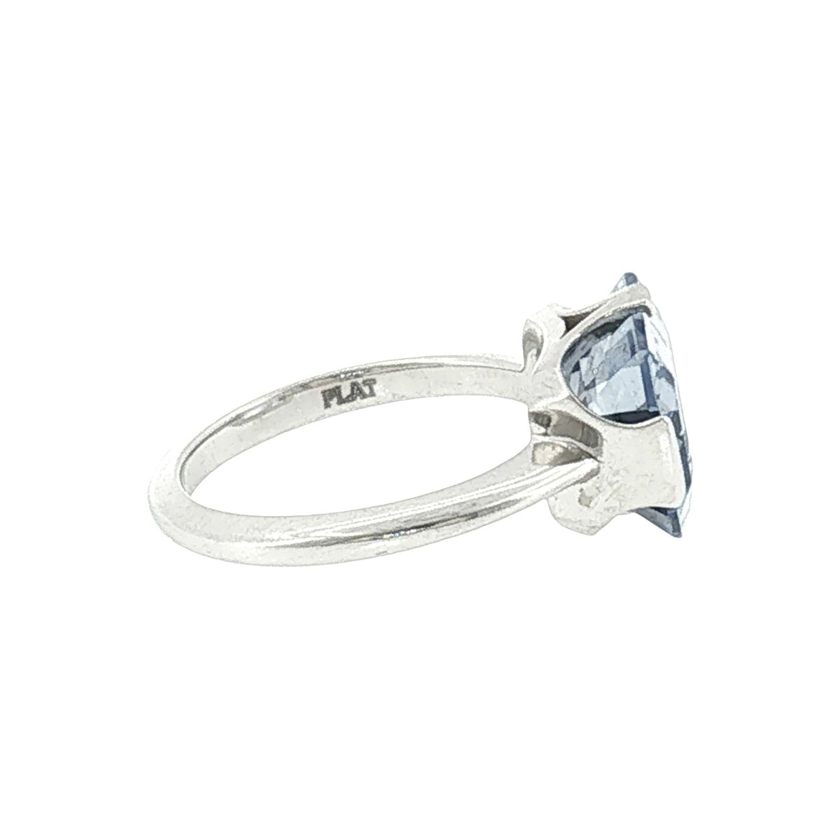 Mid-Century Platinum 5 Carat Pastel Blue Sapphire Bar Set Ring