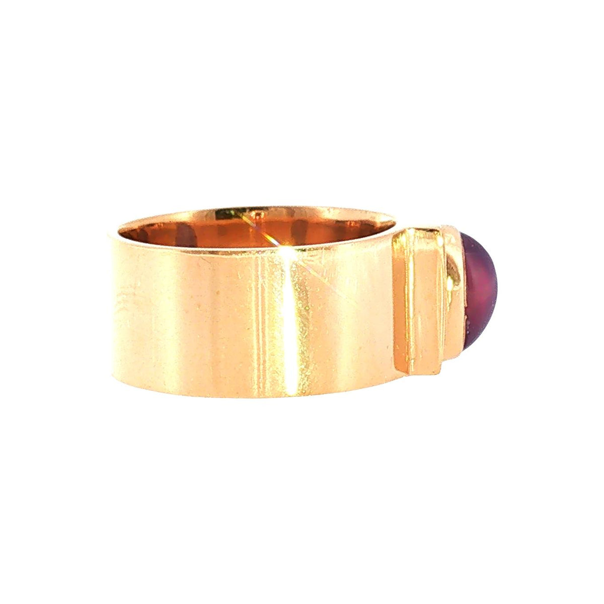 Mid-Century 14 Karat Rose Gold Natural Star Ruby Band Style Ring