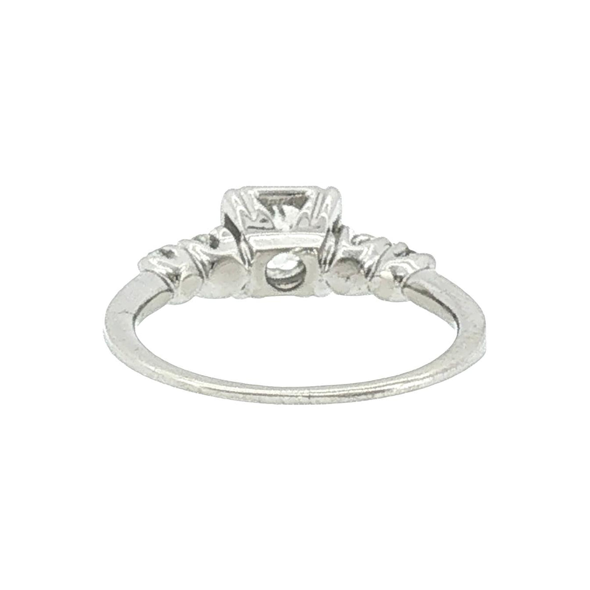 Mid-Century 14 Karat White Gold .50ct Old European Cut Diamond Engagement Ring