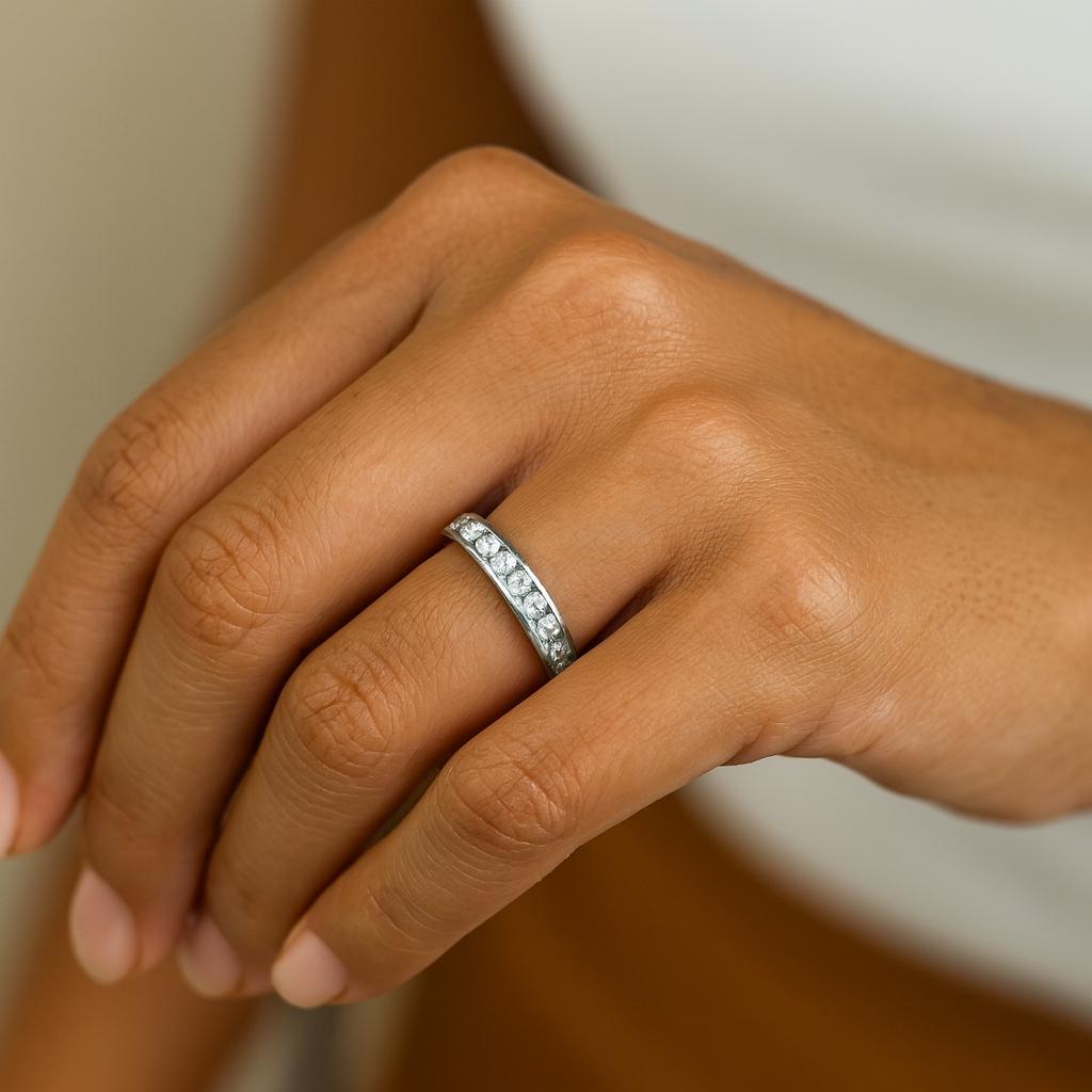 Vintage 31 Diamond Channel Set Wedding Ring with a Total of .80 carats