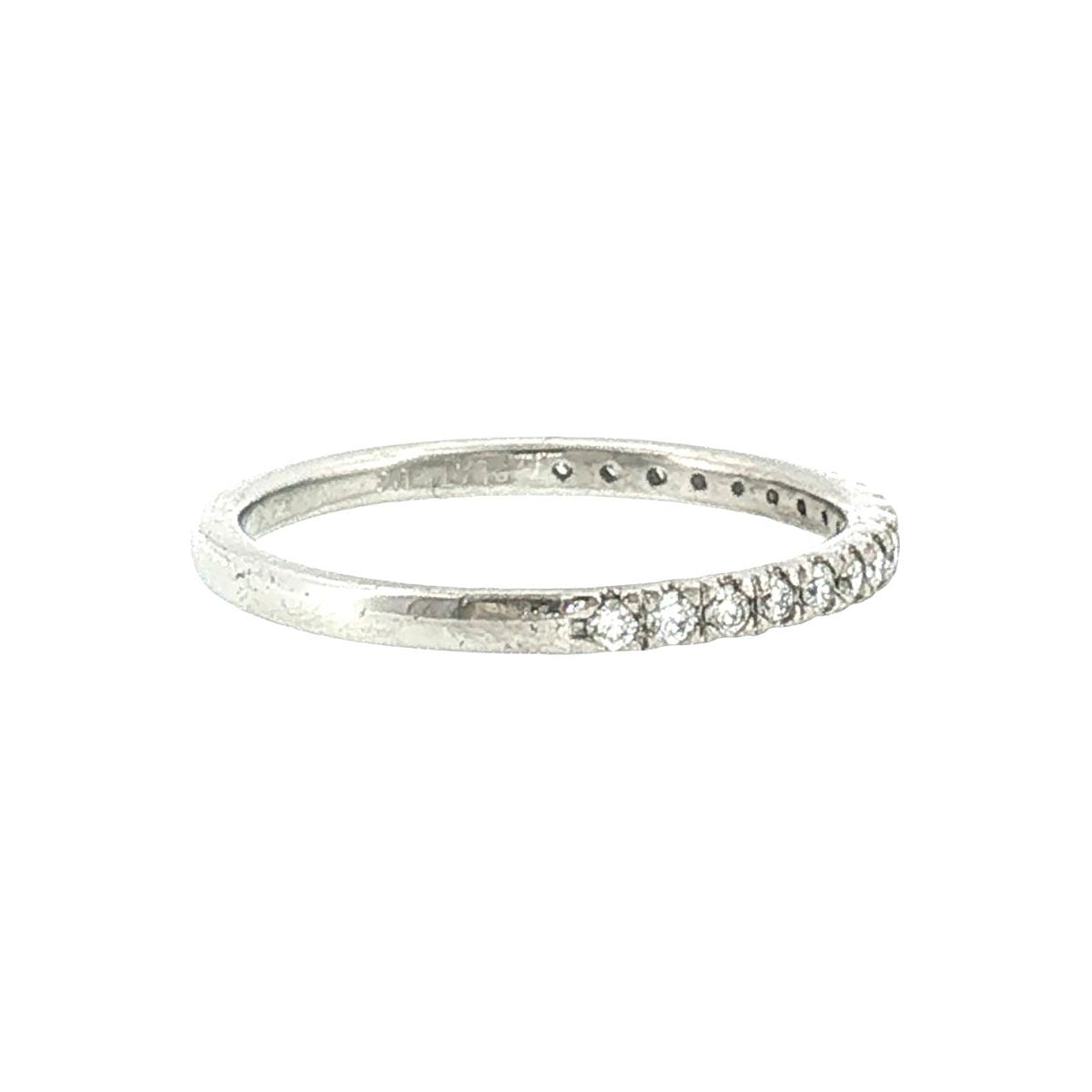 21st-Century Platinum 18 Natural Diamond Split Prong Wedding Ring