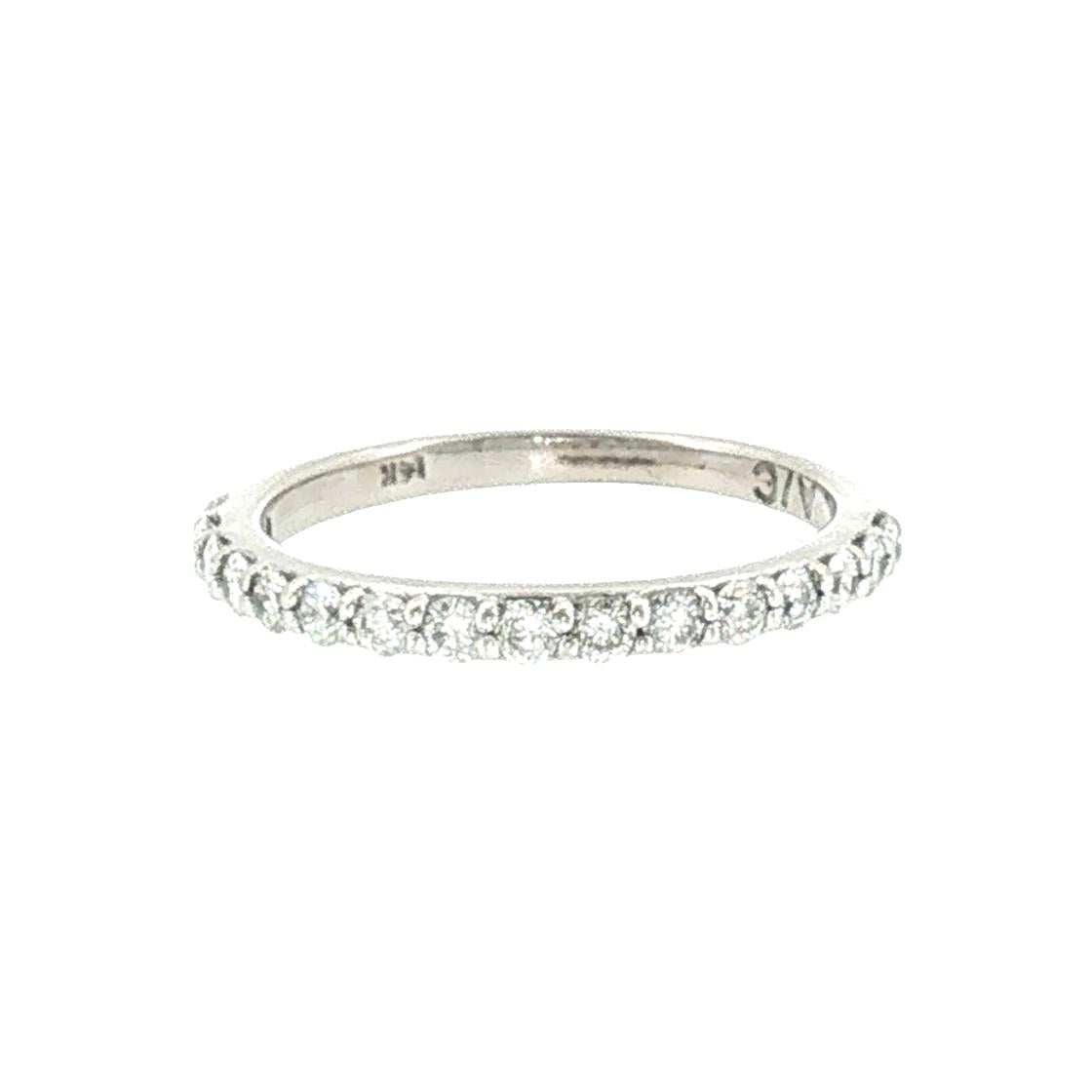 Late 20th-Century 14 Karat White Gold Natural Diamond Band Ring