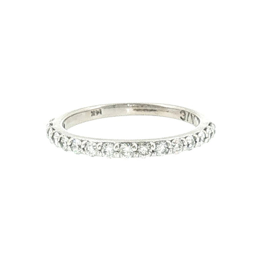 Late 20th-Century 14 Karat White Gold Natural Diamond Band Ring