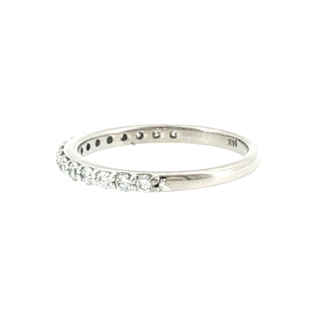 Late 20th-Century 14 Karat White Gold Natural Diamond Band Ring