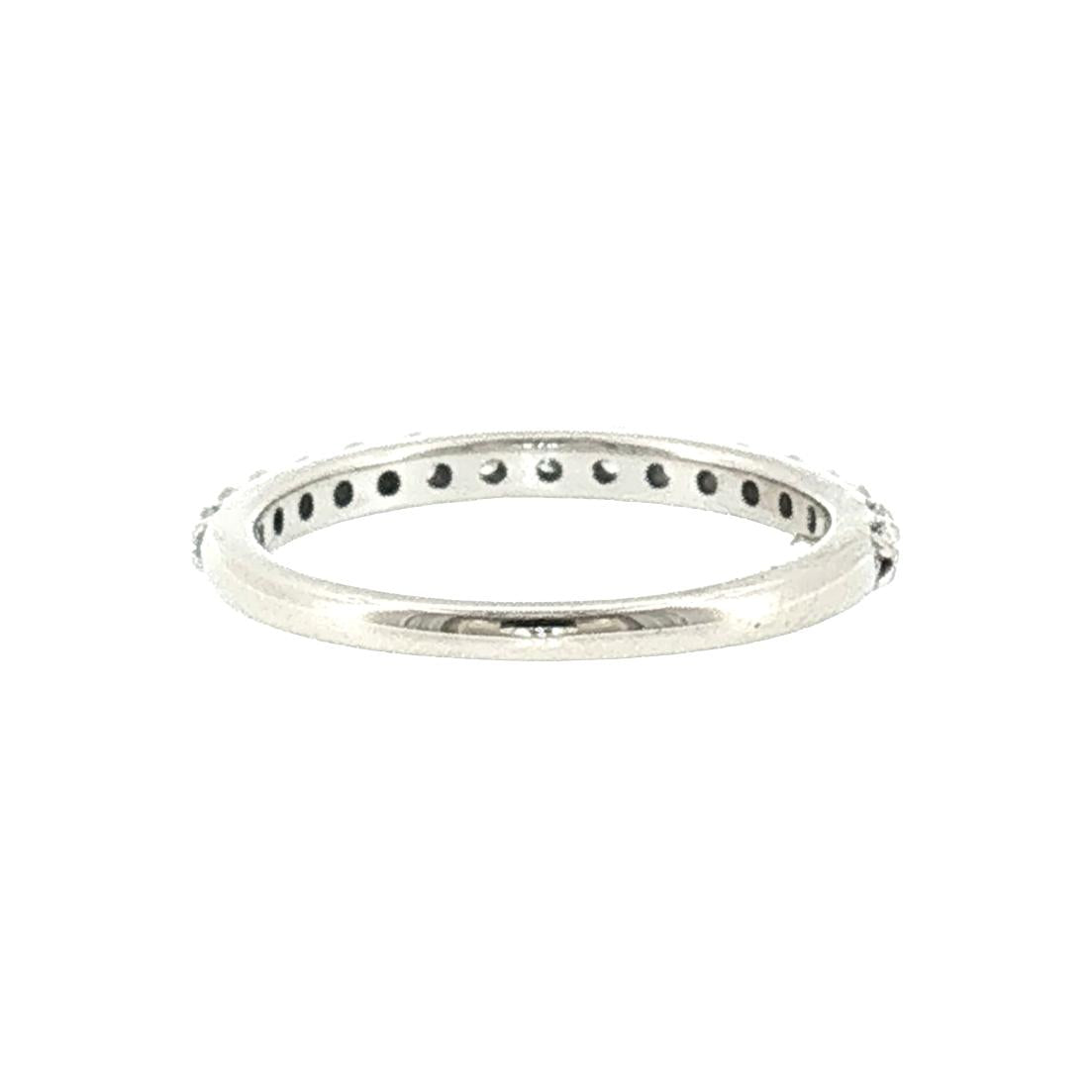 Late 20th-Century 14 Karat White Gold Natural Diamond Band Ring