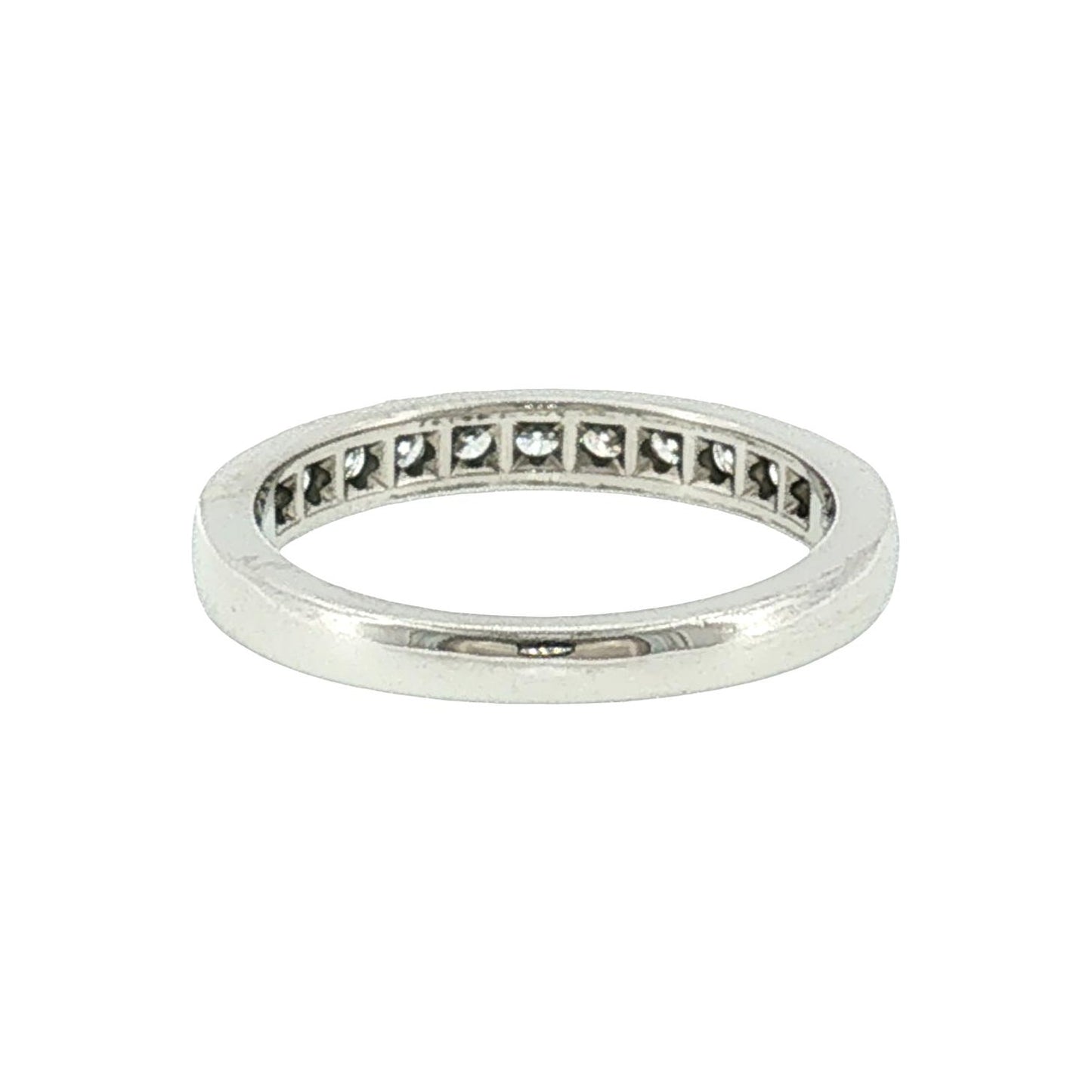 Late 20th-Century Platinum Tiffany and Co Natural Diamond Channel Band