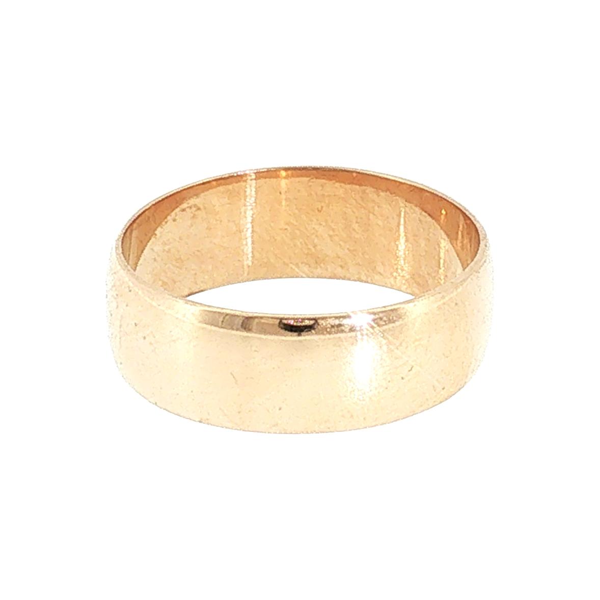 A Late 19th-Century 9 Karat Rosie Yellow Gold 7mm Wedding ring