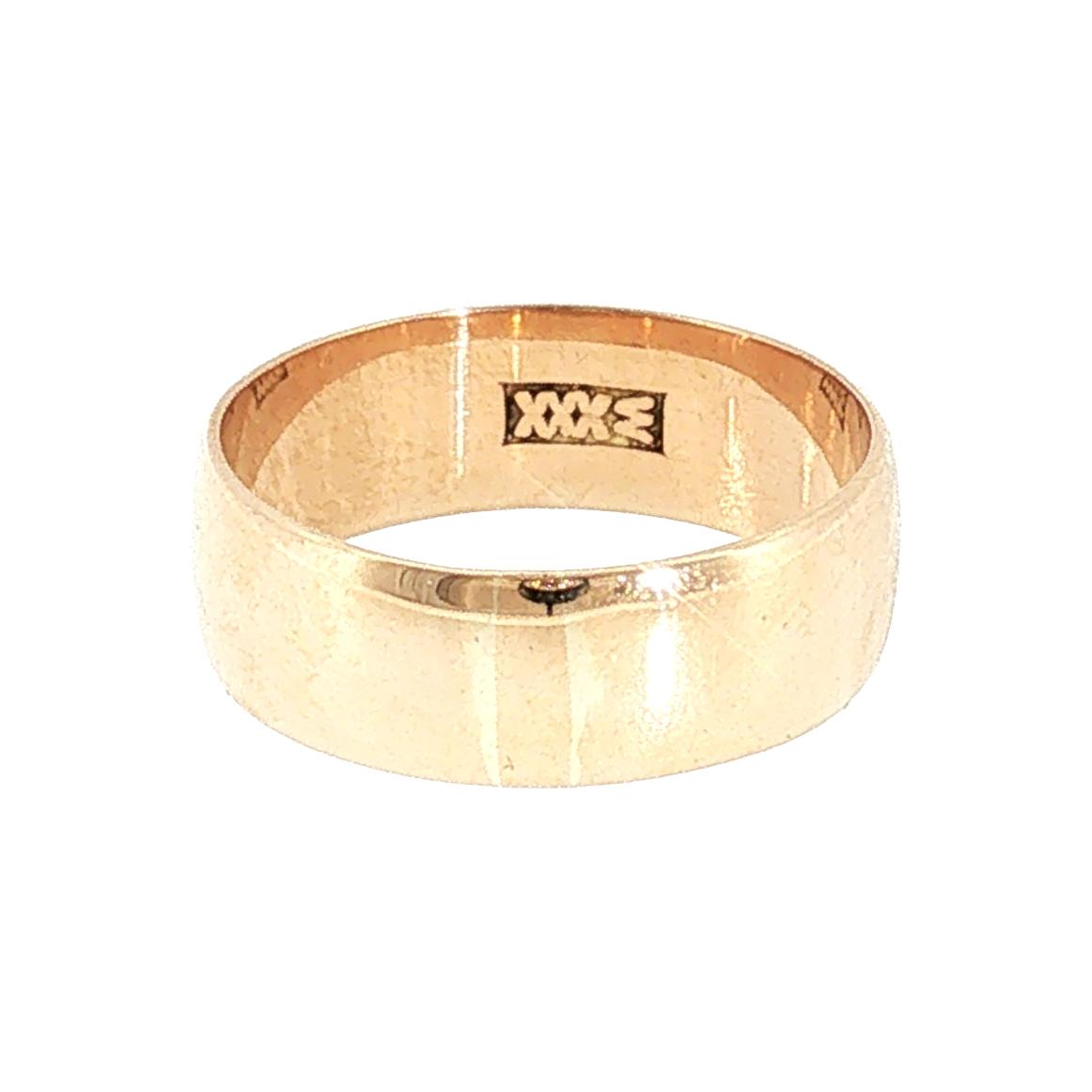 A Late 19th-Century 9 Karat Rosie Yellow Gold 7mm Wedding ring