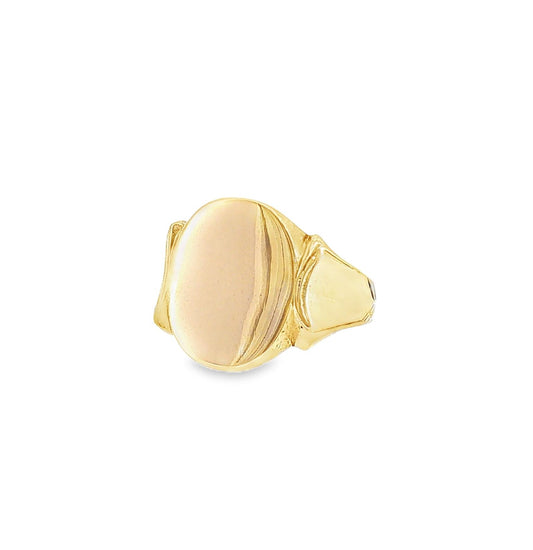 Vintage 14k Yellow Gold Oval Polished Top Signet Ring