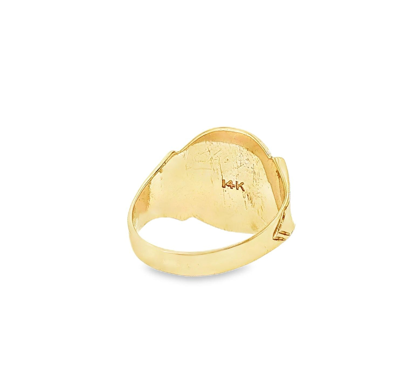 Vintage 14k Yellow Gold Oval Polished Top Signet Ring