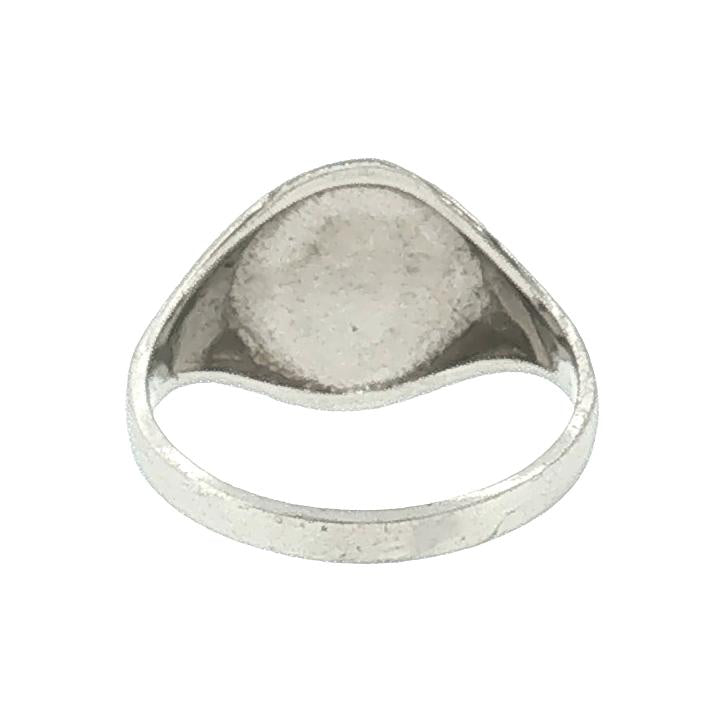 Late 20th Century 10 Karat White Gold Oval Signet Ring