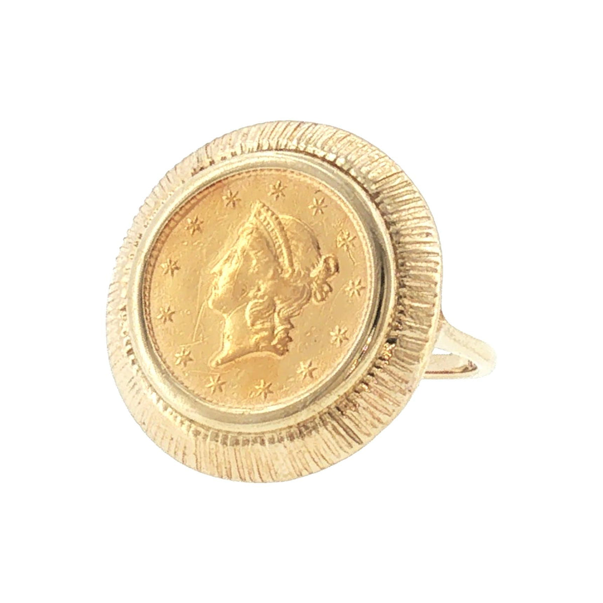 Late 20th-Century 1851 US $1 Gold Coin Ring
