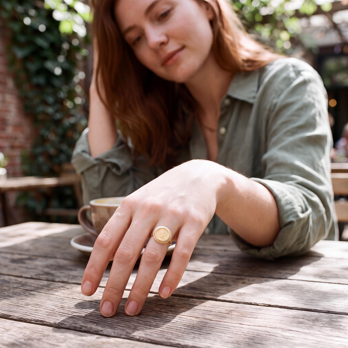Late 20th-Century 1851 US $1 Gold Coin Ring