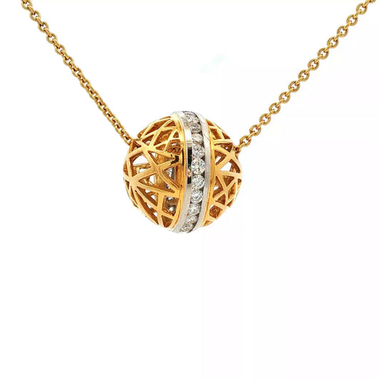 Charles Turi 18k and Platinum diamond ball pendant