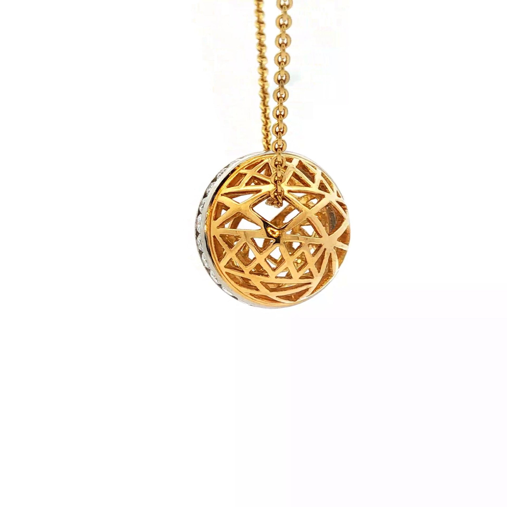 Charles Turi 18k and Platinum diamond ball pendant