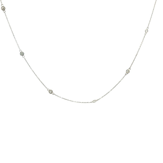 Vintage 16.5" 11 Diamonds by the Yard 14k white gold Necklace