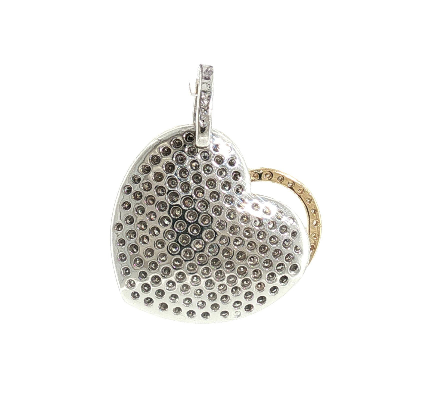 Late 20th Century 14K Two Tone 150 Diamonds Weighing 1 Carat  Pave Pendant