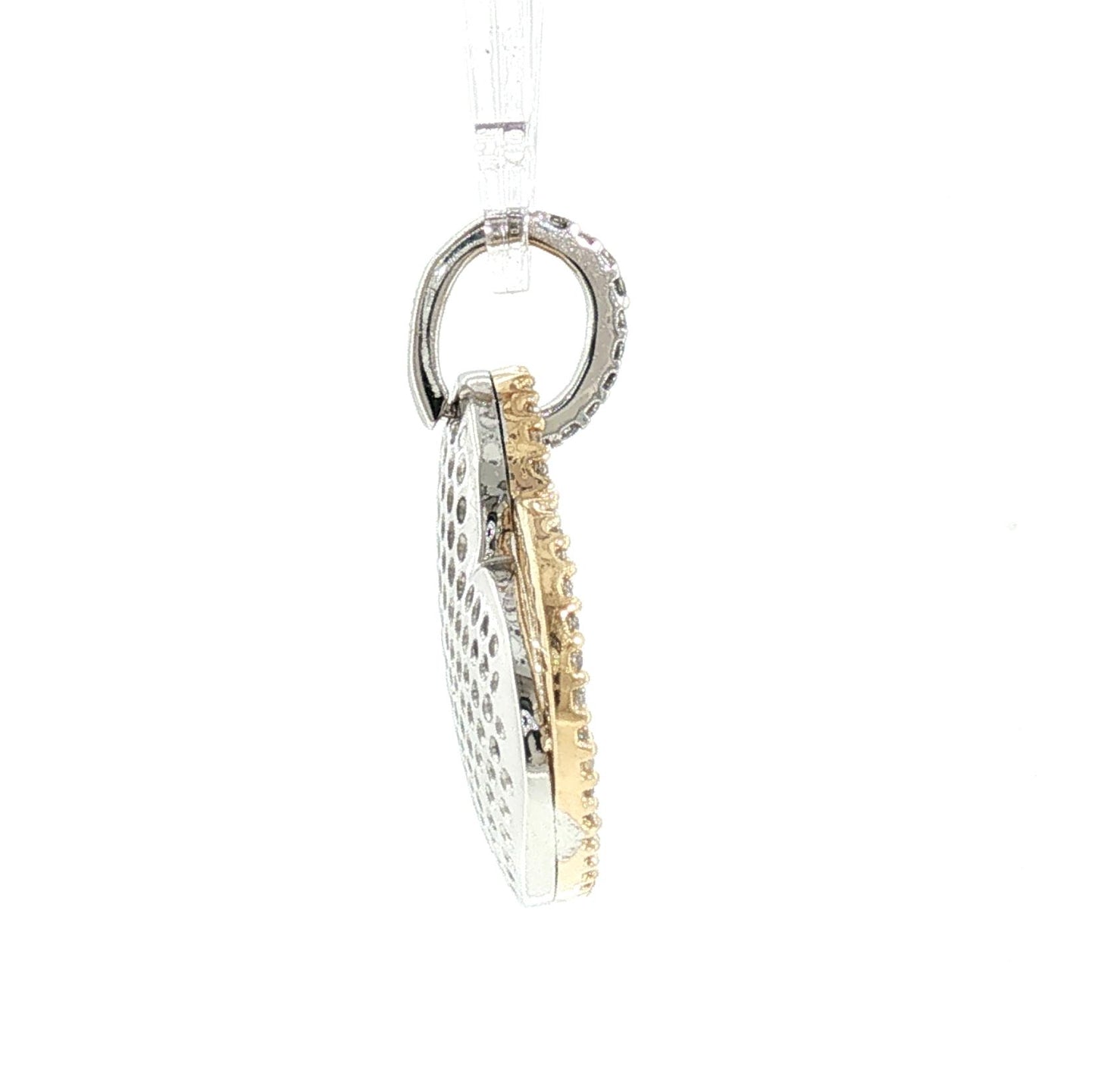 Late 20th Century 14K Two Tone 150 Diamonds Weighing 1 Carat  Pave Pendant