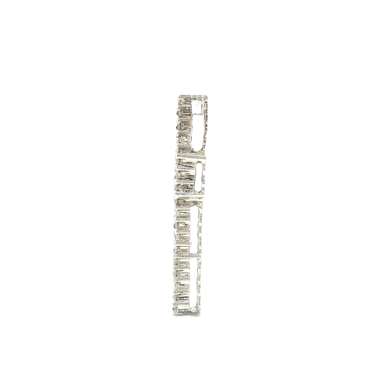 Late 20th-century Baguette and Brilliant Cut Natural Diamond Cross Pendant