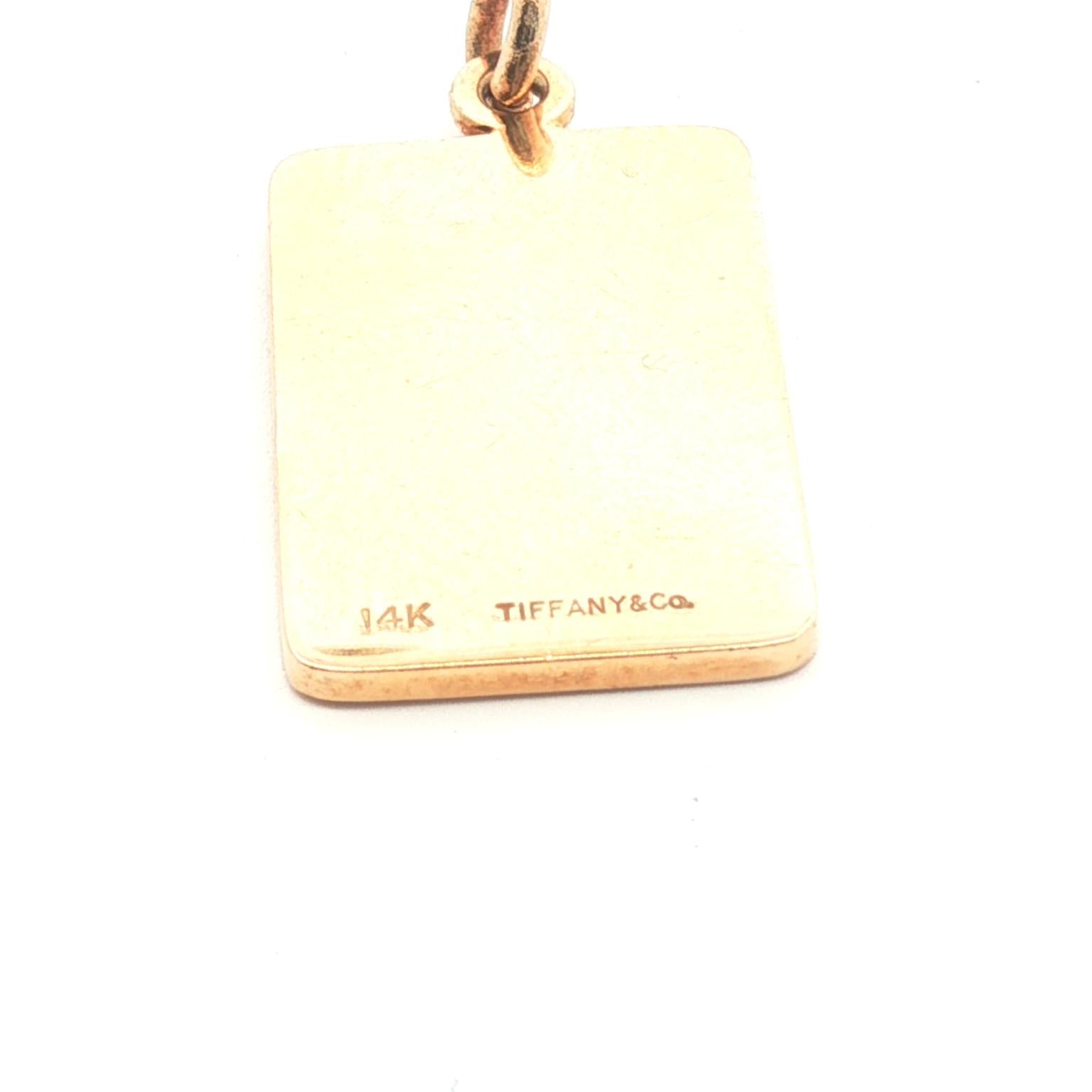 14k Tiffany & Co. Queen of Hearts enameled pendant