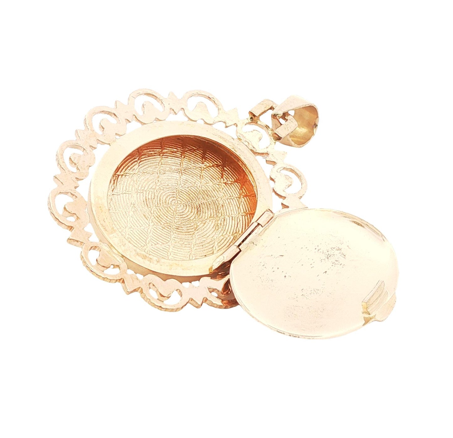 Vintage 18k yellow gold Filigree Textured Filigree Locket with a Cultured Pearl