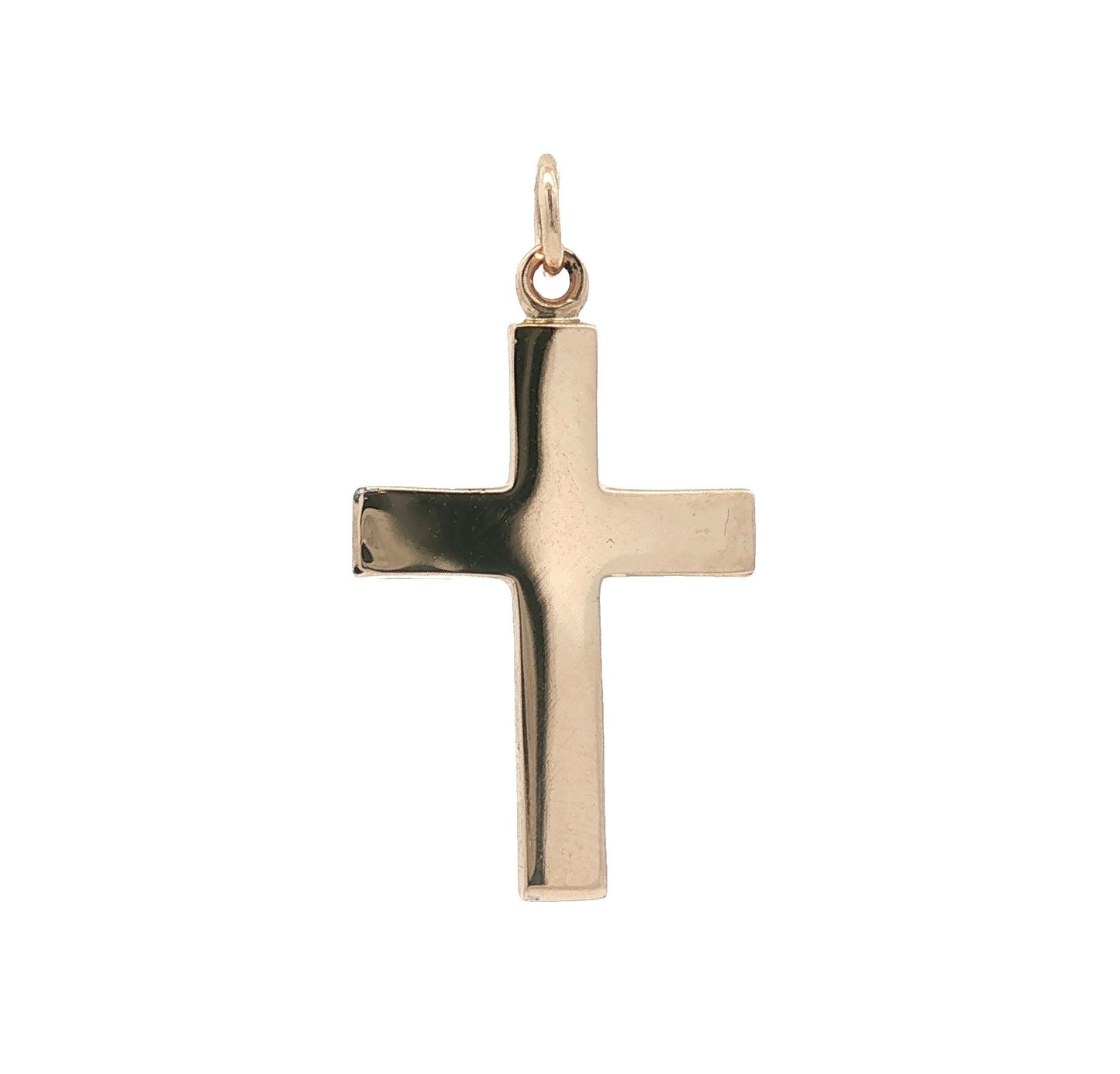 Victorian 9k rose gold Engraved Cross with a Center Diamond