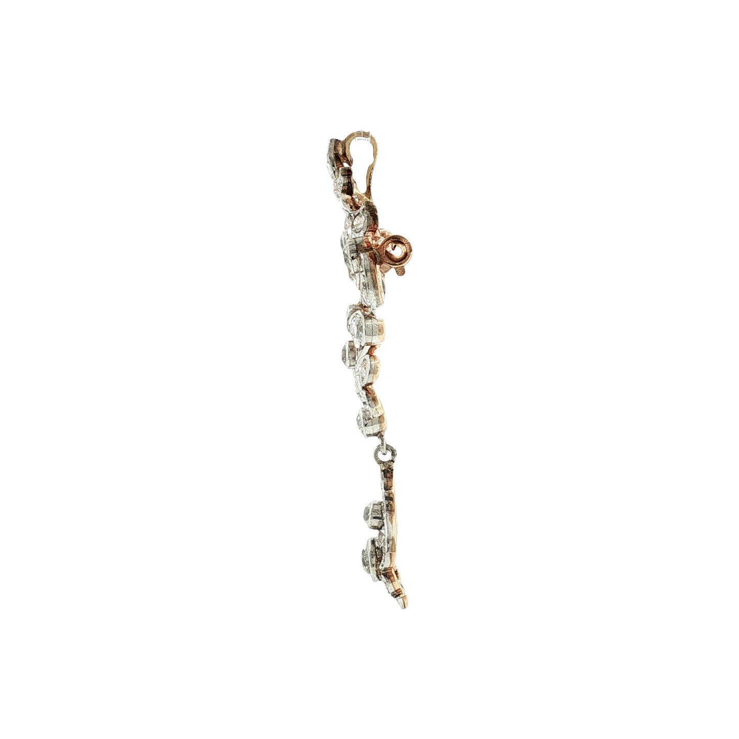 Edwardian Platinum over Gold Old Mine Cut Diamond Pin/ Pendant