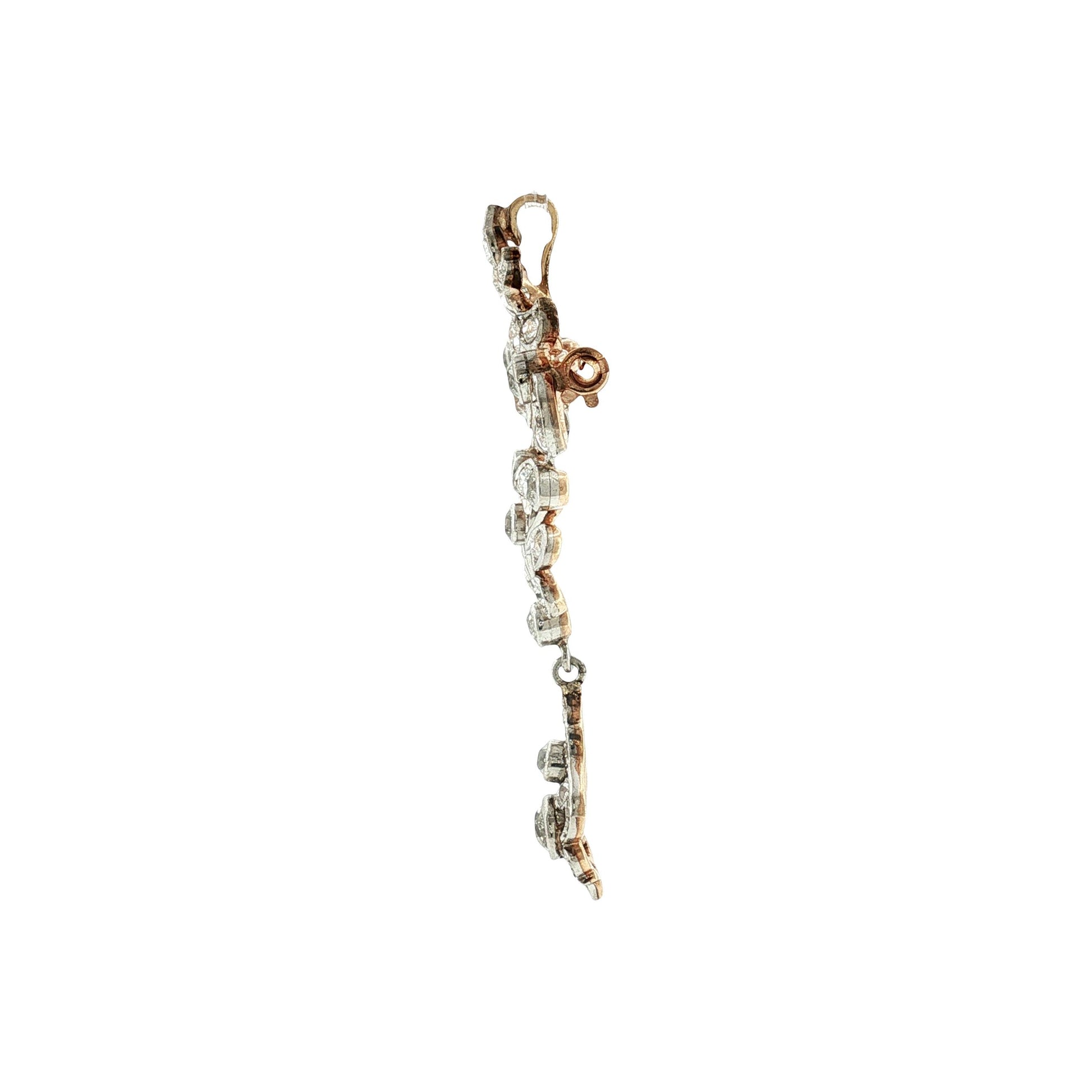 Edwardian Platinum over Gold Old Mine Cut Diamond Pin/ Pendant