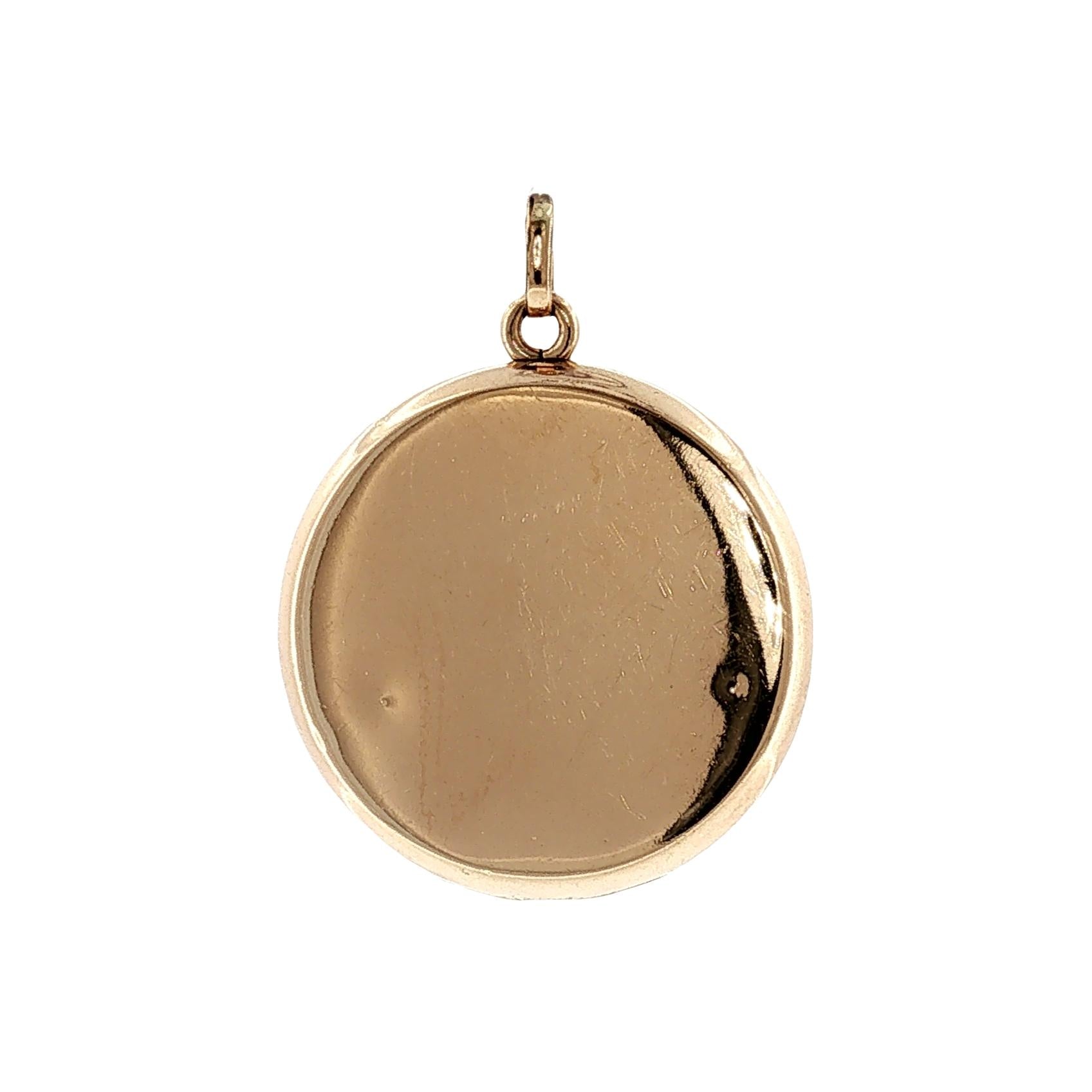 1960's Yellow Gold Filled Hand Engraved Floral Motif Round Locket