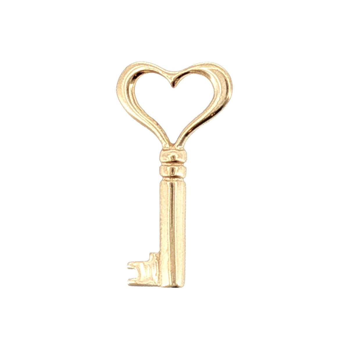 14 Karat Yellow Gold Vintage Breakell Heart Key Pendant