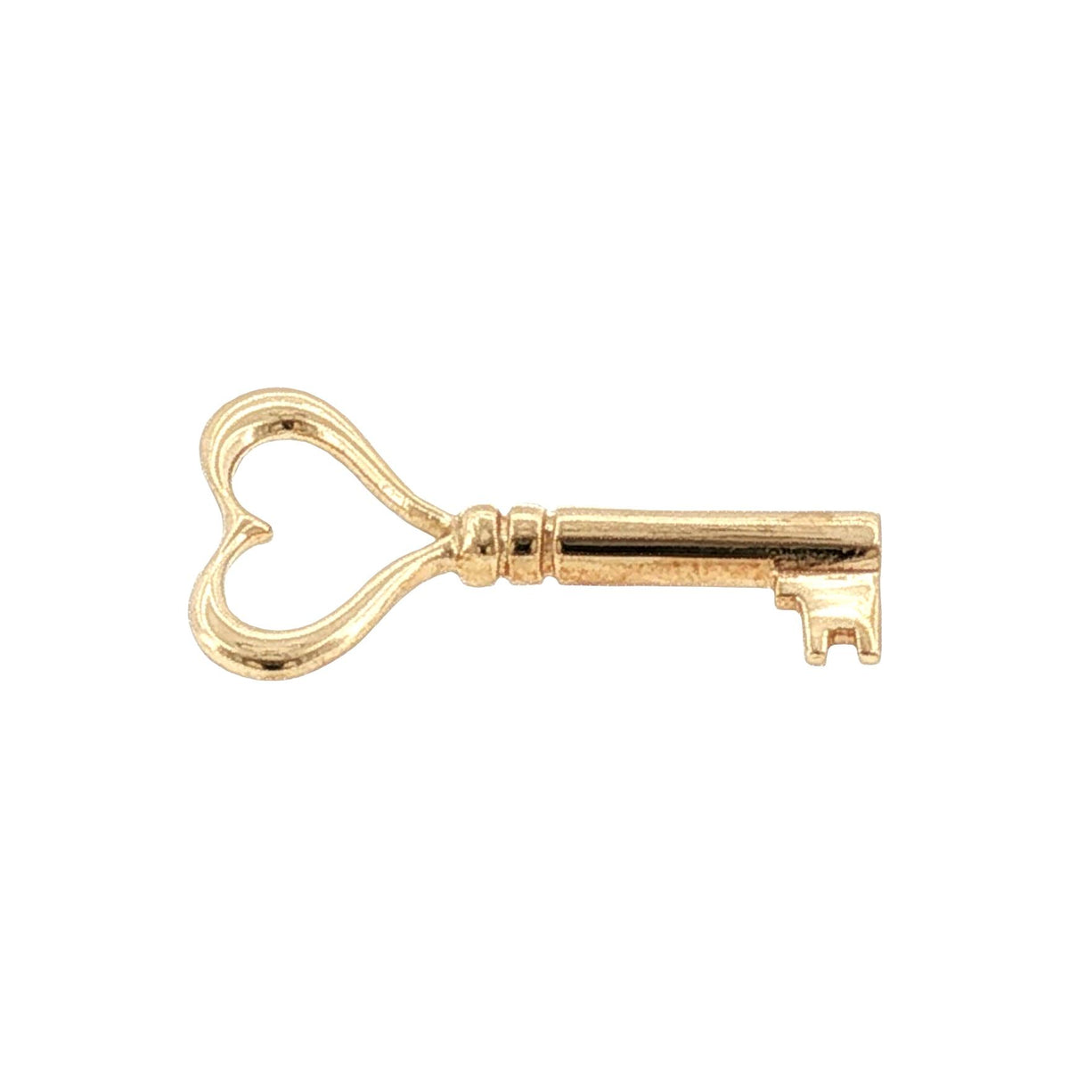 14 Karat Yellow Gold Vintage Breakell Heart Key Pendant