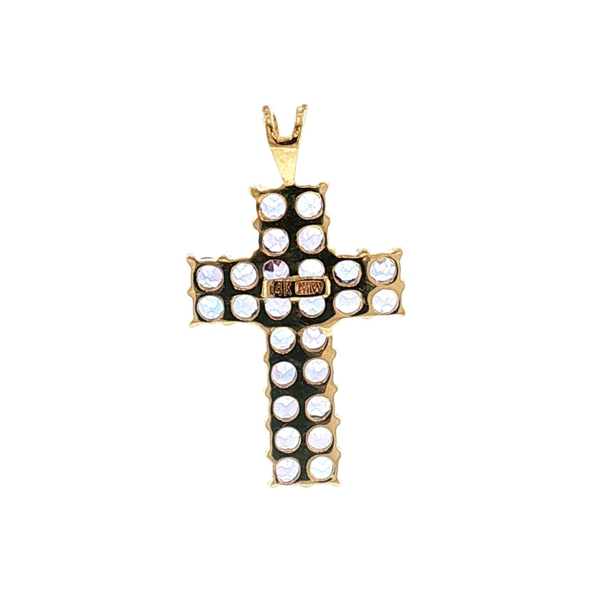 Late 20th-Century 14 Karat Yellow Gold Natural Tanzanite Cross Pendant