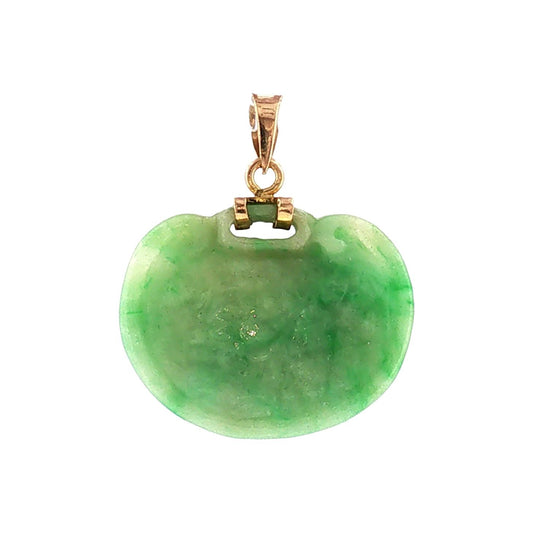 Late 20th-Century Carved Jadeite 18 Karat Bail Pendant