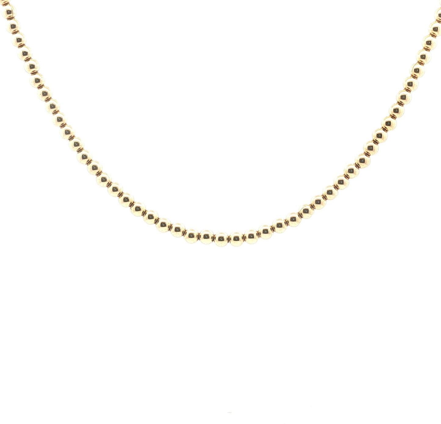 Vintage 10k yellow gold 16" bead necklace