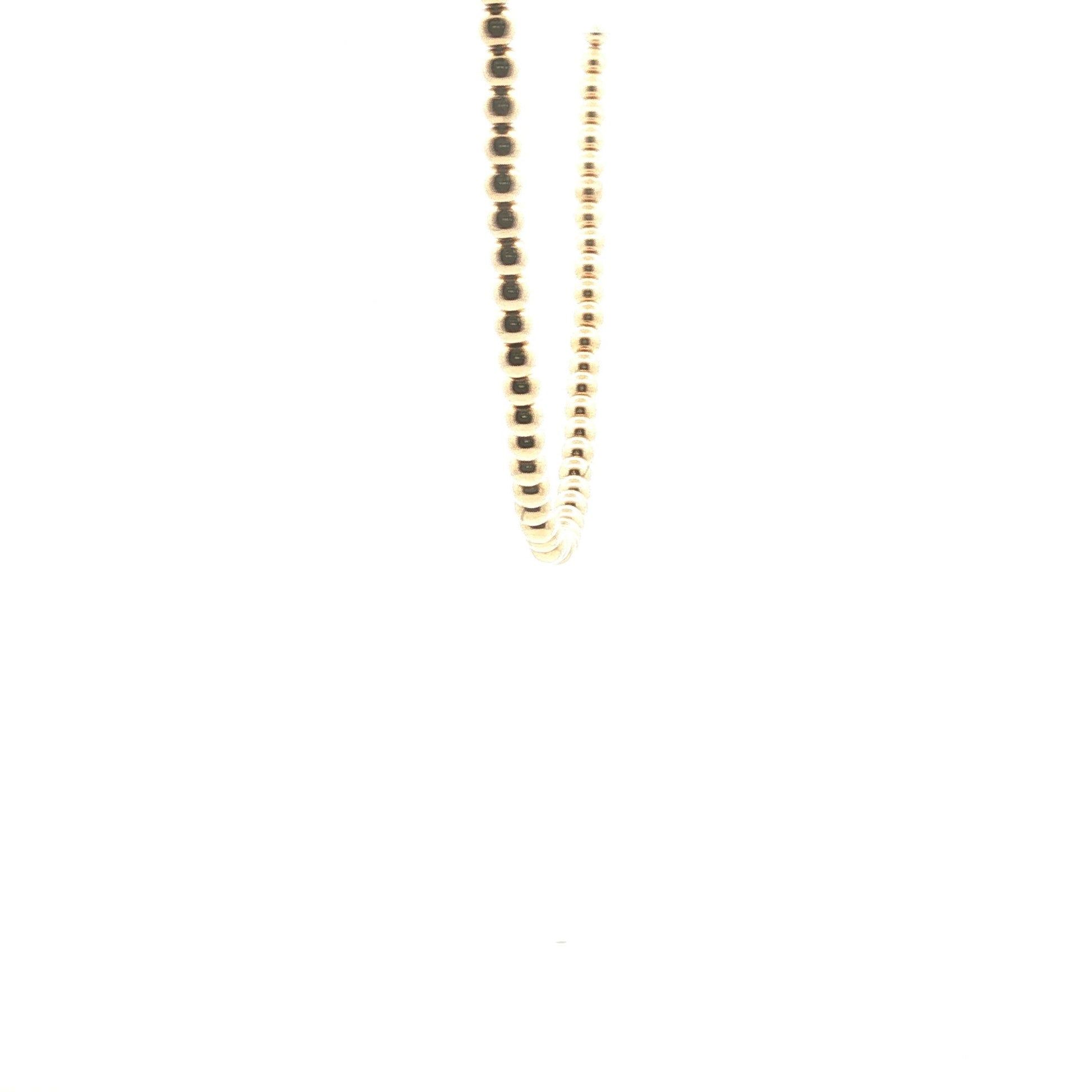 Vintage 10k yellow gold 16" bead necklace