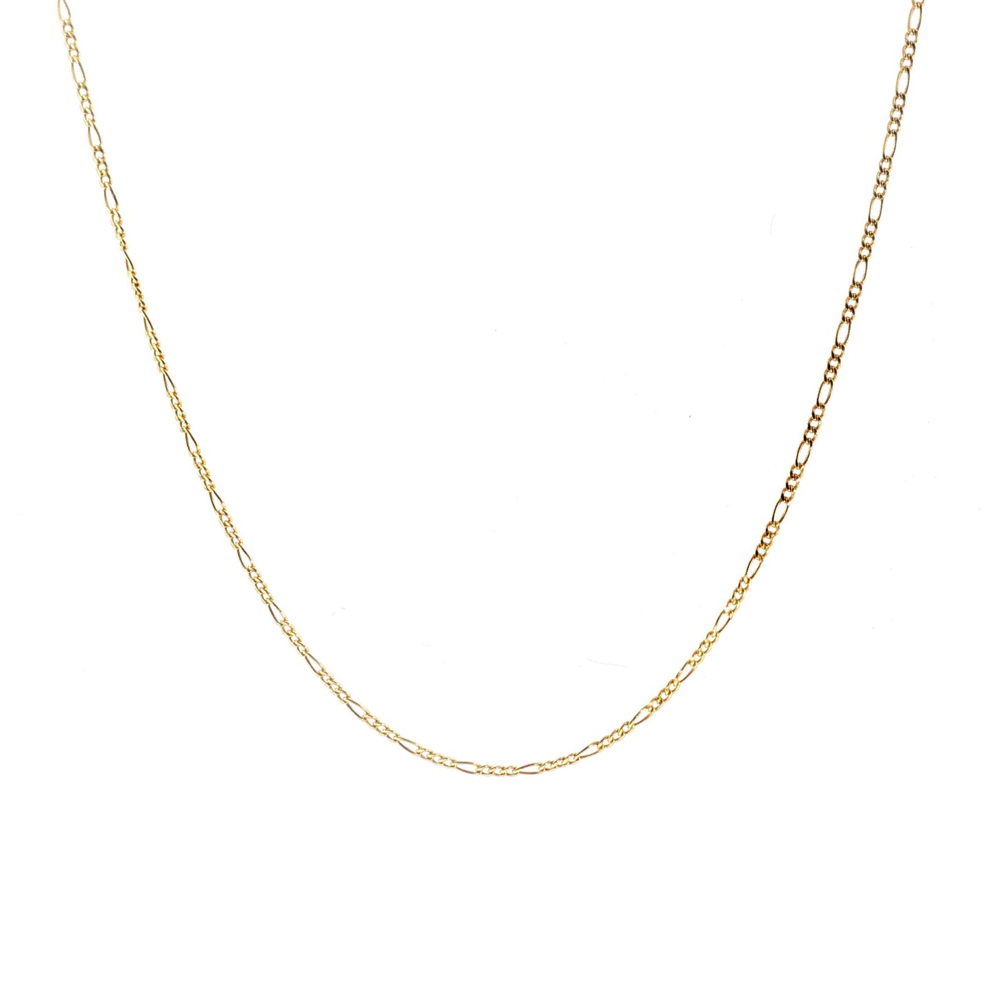 Vintage 14k Yellow Gold 18" 2.3mm Figaro Neck Chain