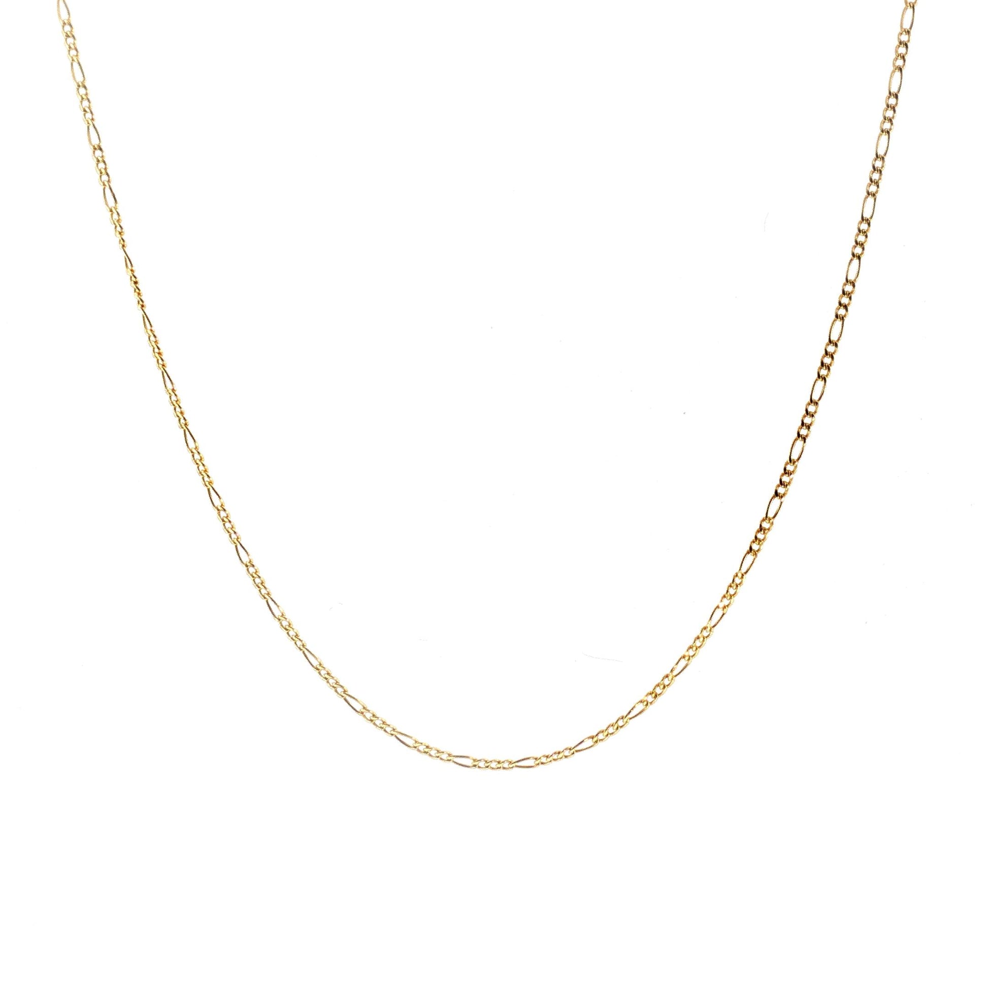 Vintage 14k Yellow Gold 18" 2.3mm Figaro Neck Chain