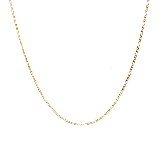 Vintage 14k Yellow Gold 18" 2.3mm Figaro Neck Chain
