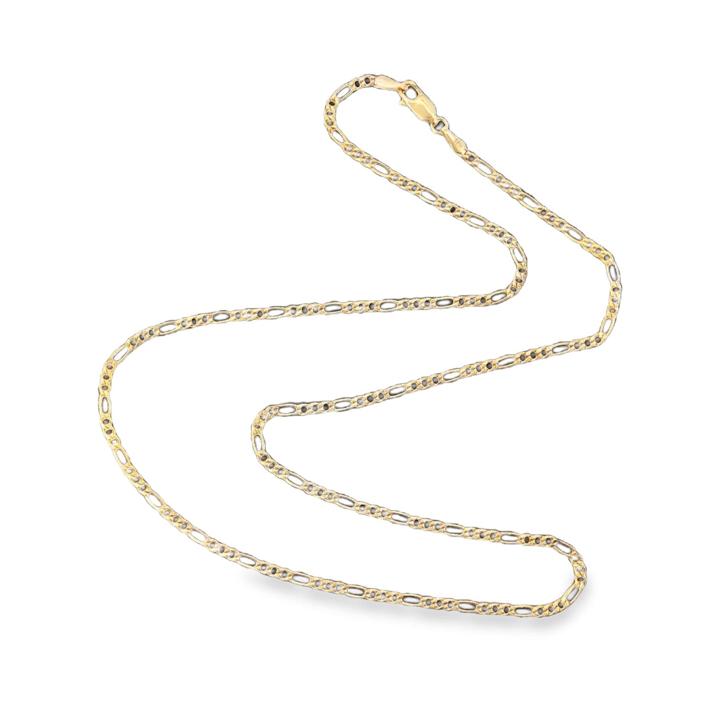 Vintage 14k Yellow Gold 18" 2.3mm Figaro Neck Chain