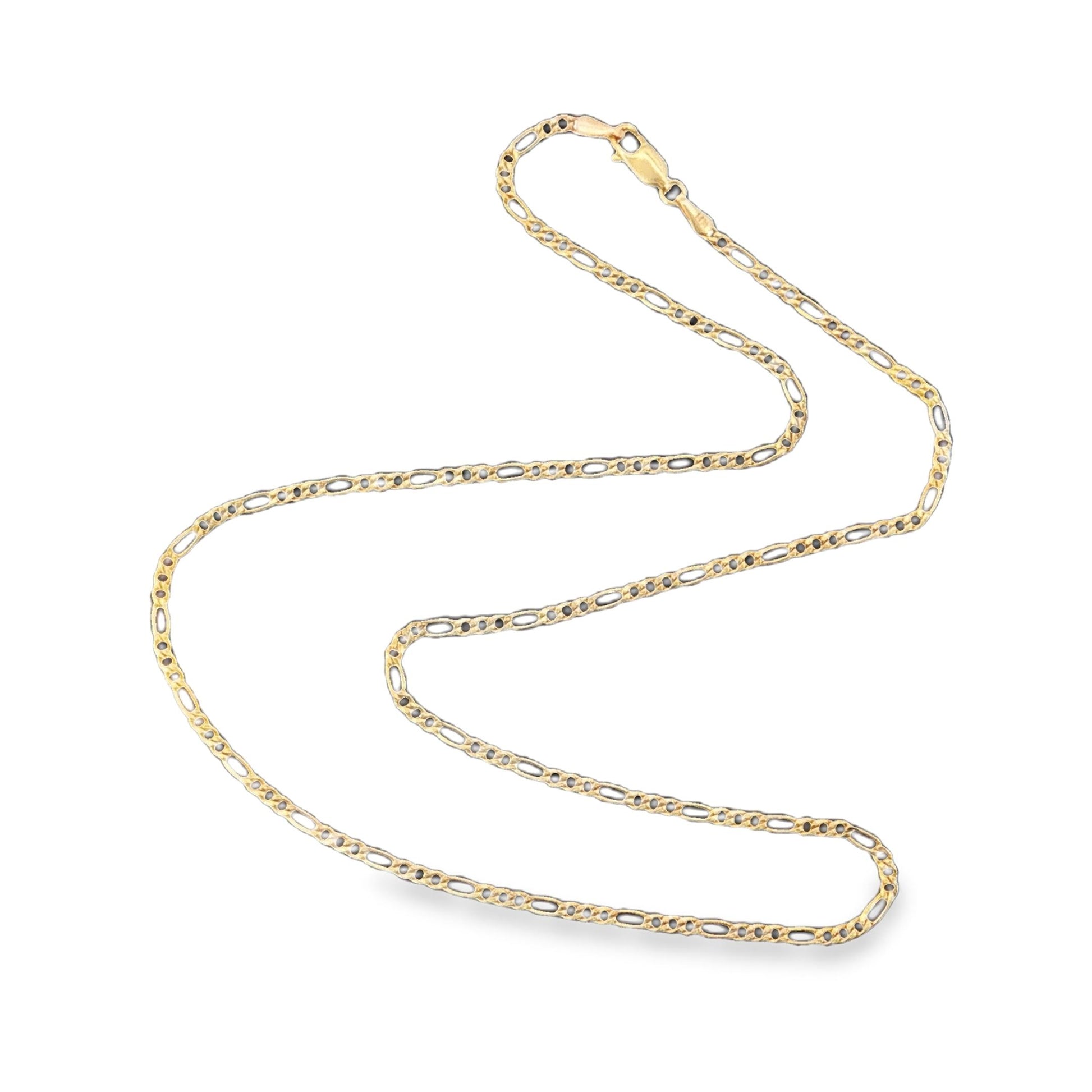 Vintage 14k Yellow Gold 18" 2.3mm Figaro Neck Chain
