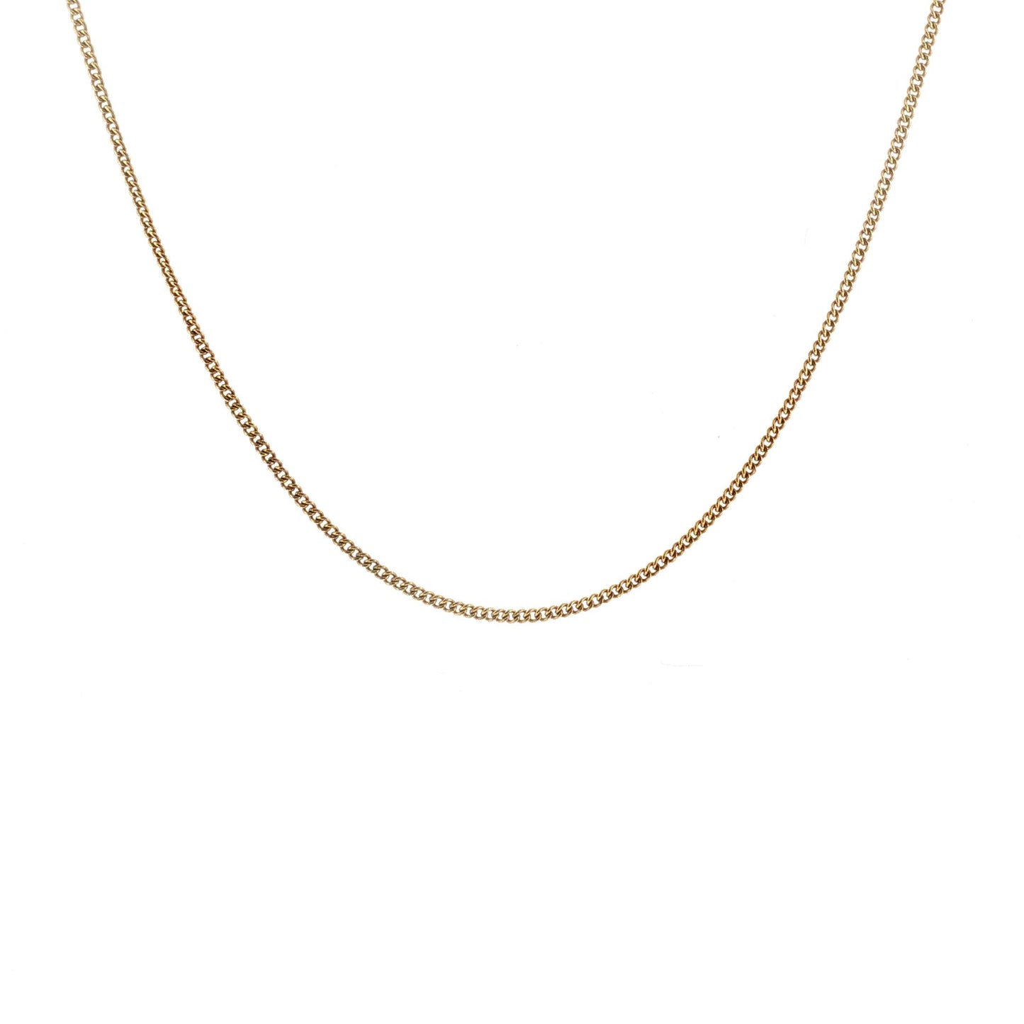 Mid-Century 17k Yellow Gold 22" 2.3mm Curb Link Chain